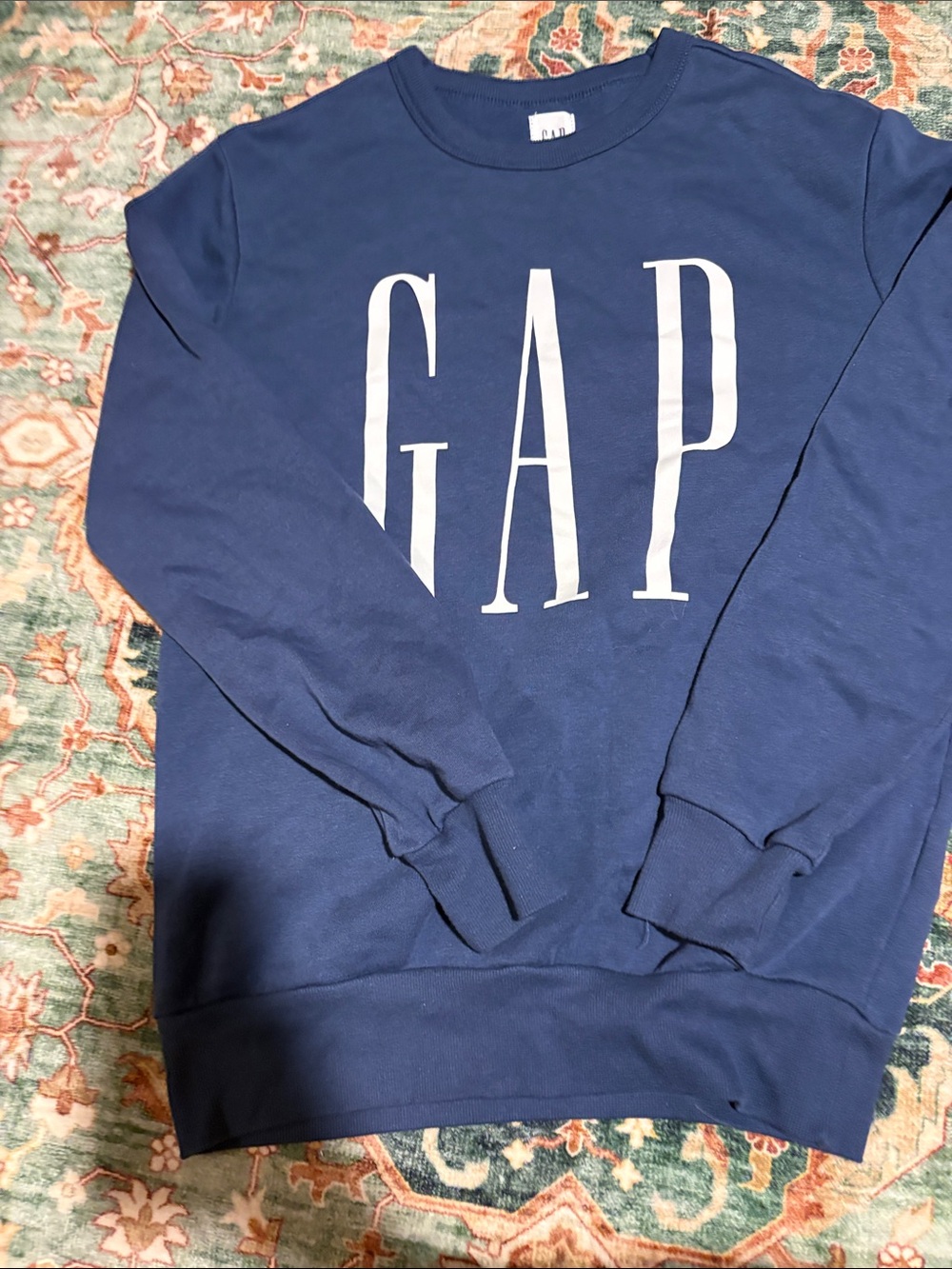 GAP Men's Deep Blue Logo Crewneck Sweatshirt